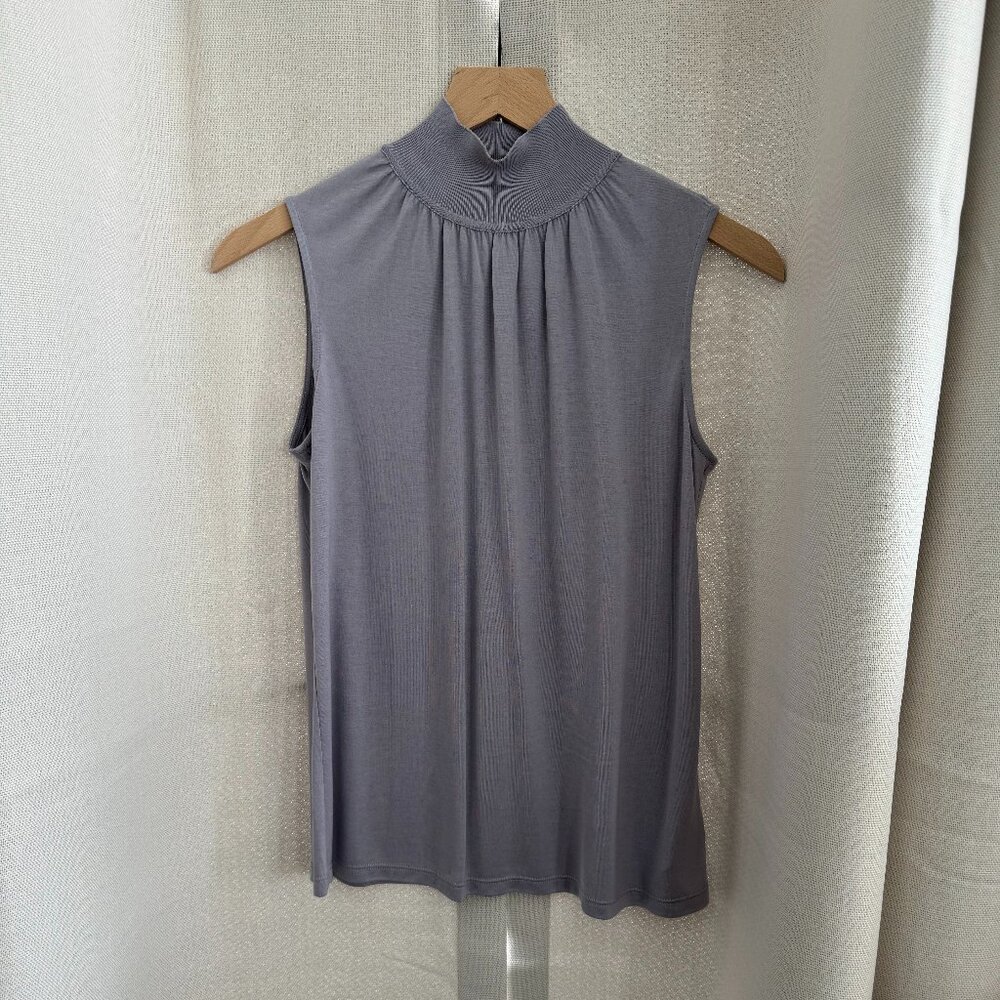 Theory Mock Neck Sleeveless Jersey Shell Top Lavender Purple Size 0